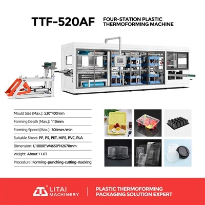 Eldobható műanyag PET-gyümölcs kontejnerek készítése gép